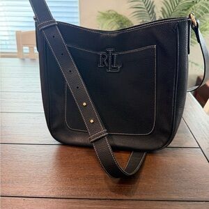 Ralph Lauren Black Leather Shoulder / Crossbody Bag EUC